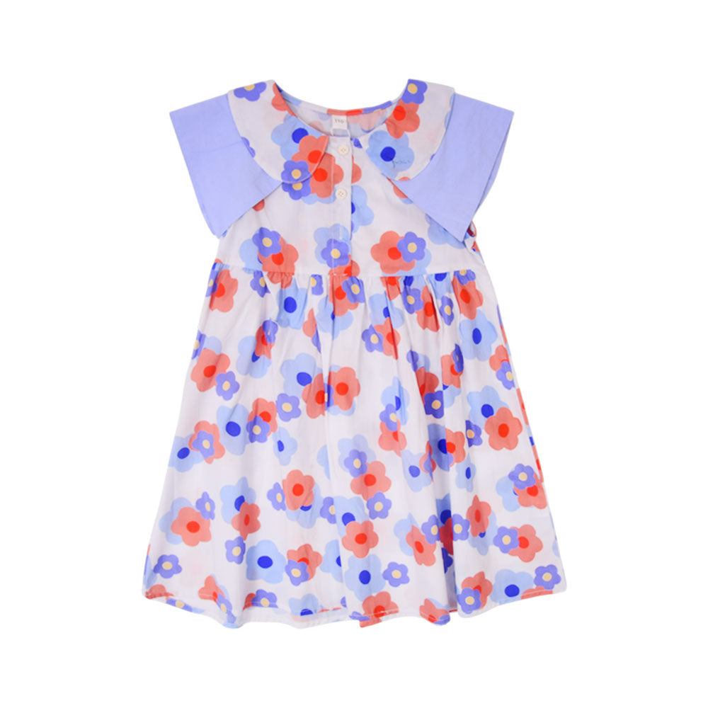 GIRLS S/S PRINTED FROCK MZS-25 3-4 YEAR A-4 W/G