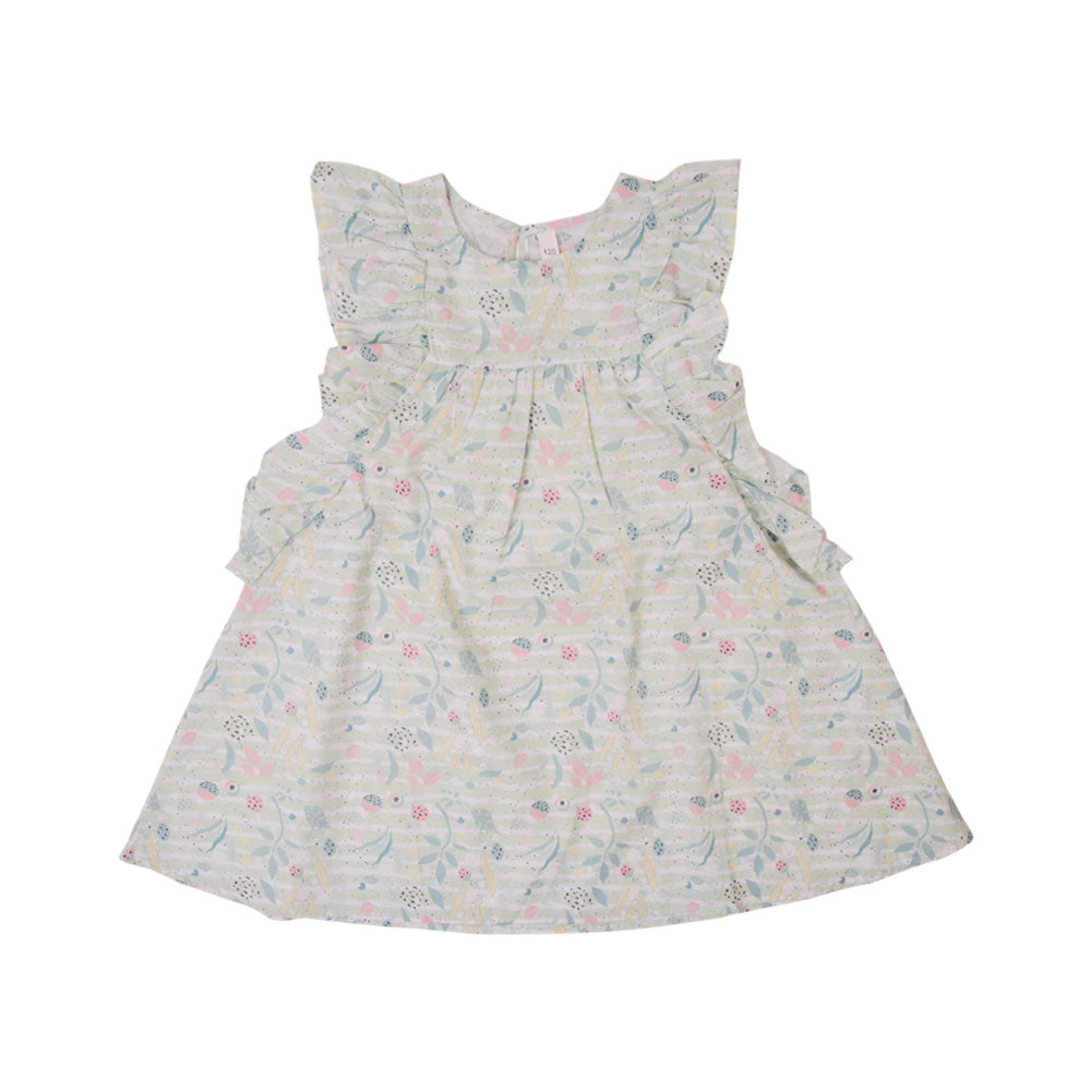 GIRLS S/S PRINTED FROCK MZS-25 4-5 YEAR A-5 W/G