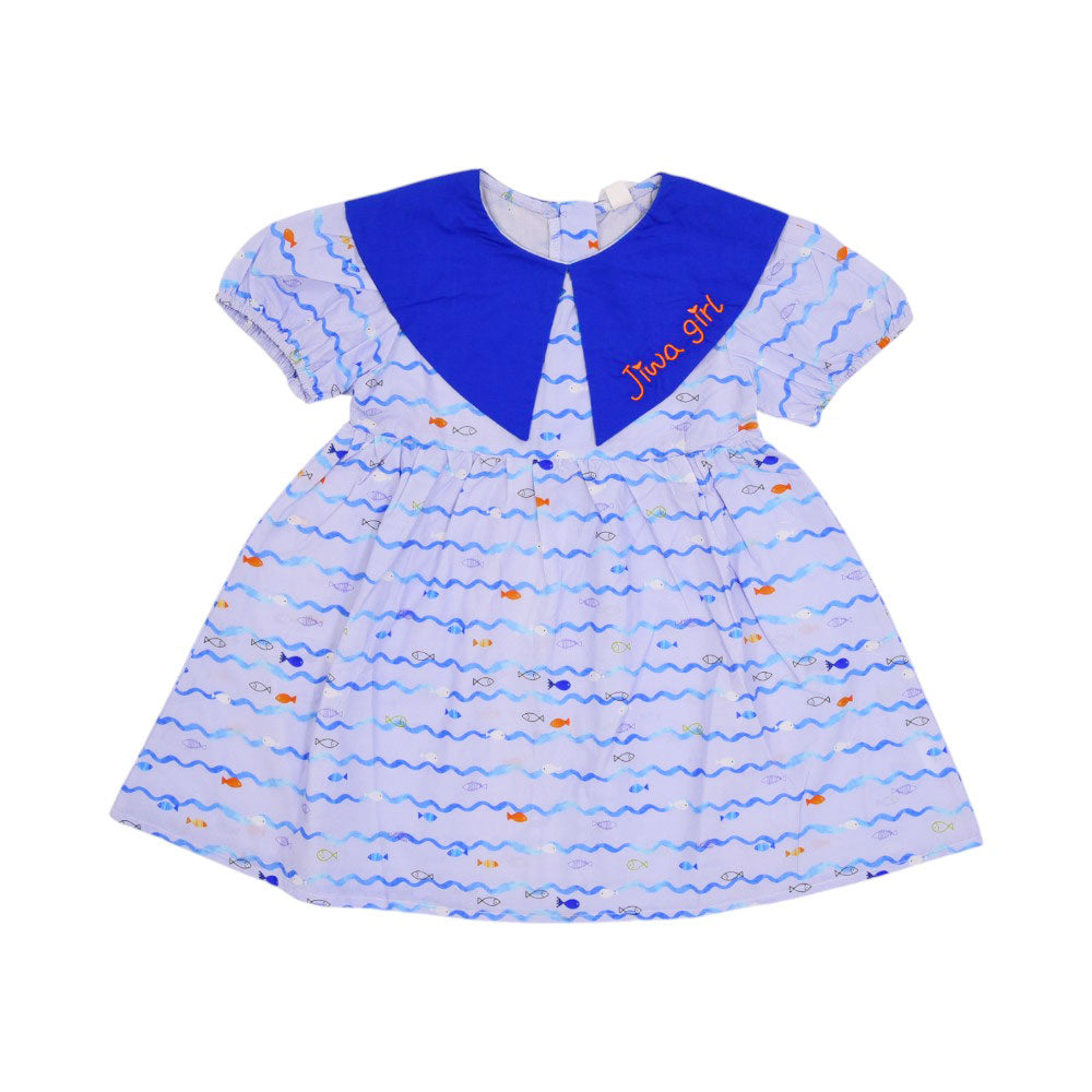 GIRLS S/S PRINTED FROCK MZS-25 2-3 YEAR A-7 W/G