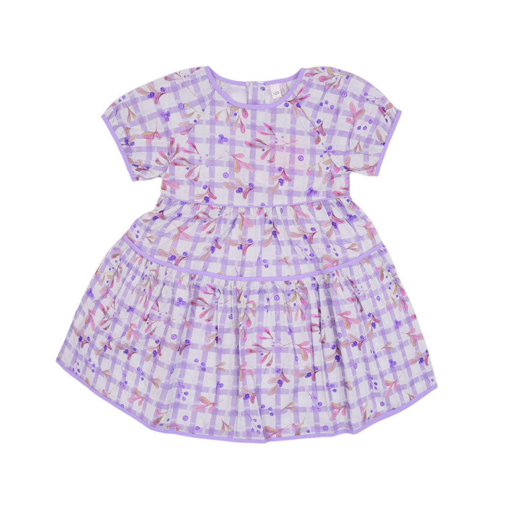 GIRLS S/S PRINTED FROCK MZS-25 4-5 YEAR A-11 W/G