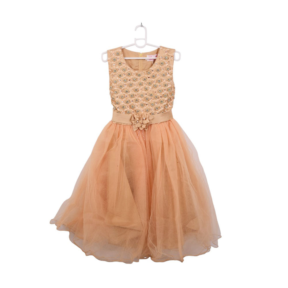 GIRLS S/L FANCY FROCK MZS-25 7-8 YEAR 1462R M.G
