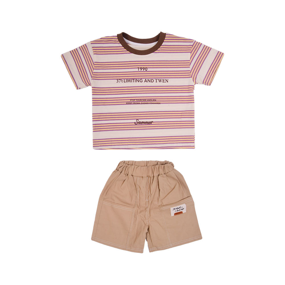 BOY S/S 2PC KNICKER SUIT MZS-25 2-3 YEAR BS-7 W/G