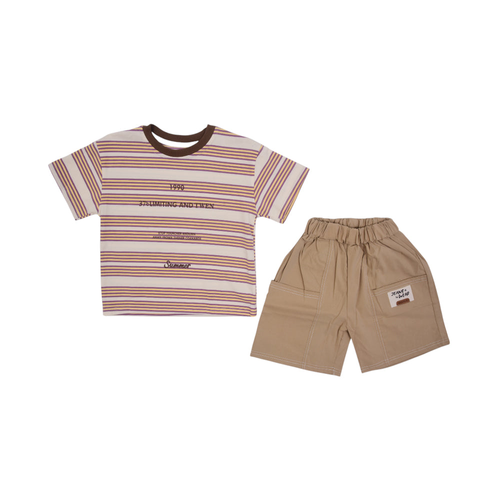 BOY S/S 2PC KNICKER SUIT MZS-25 4-5 YEAR BS-7 W/G