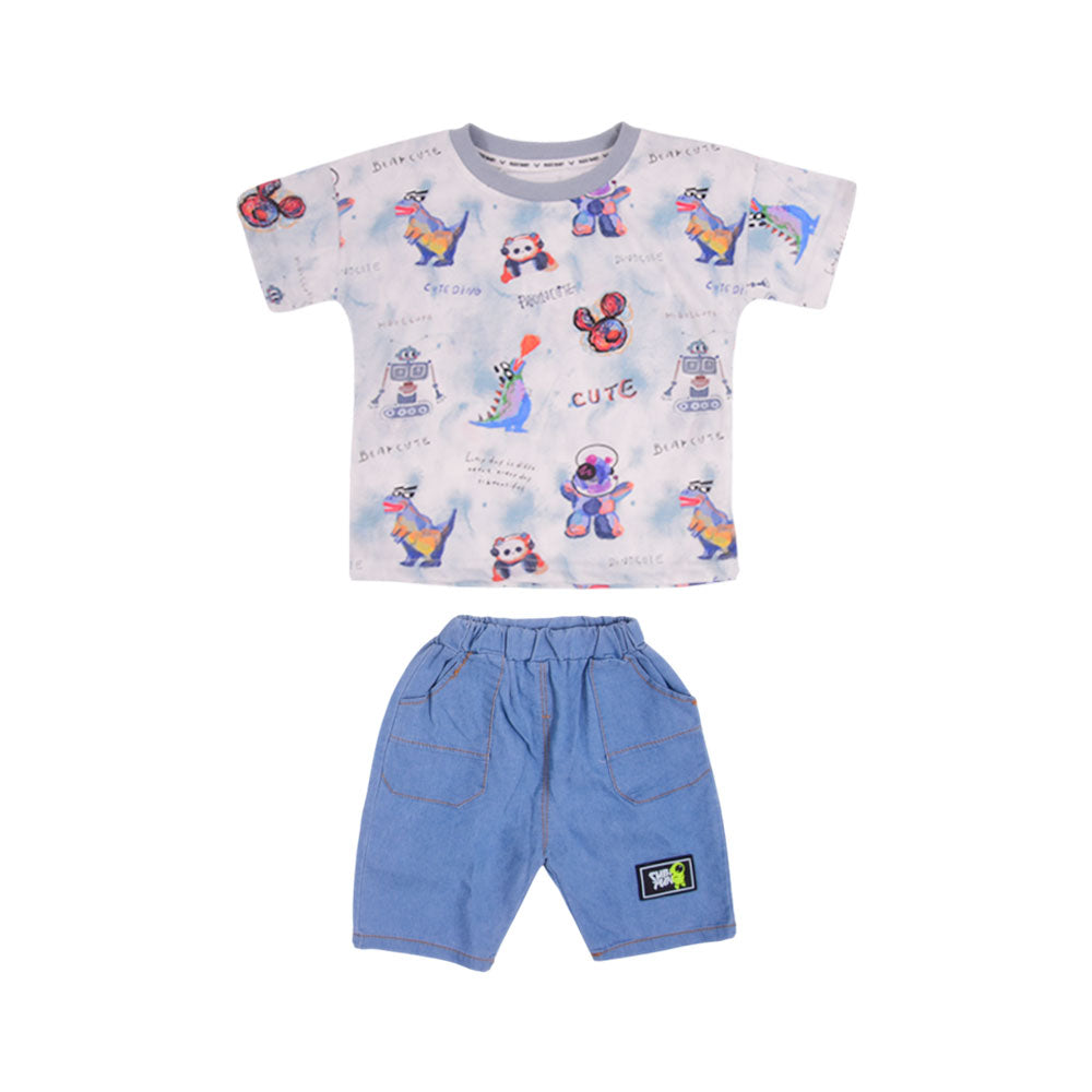 BOY S/S 2PC KNICKER SUIT MZS-25 2-3 YEAR BS-15 W/G