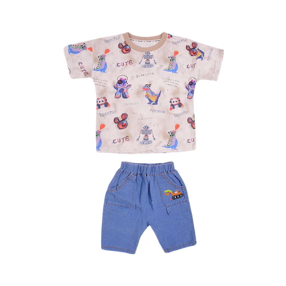 BOY S/S 2PC KNICKER SUIT MZS-25 3-4 YEAR BS-15 W/G