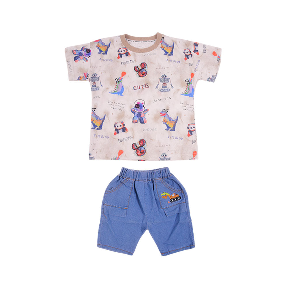 BOY S/S 2PC KNICKER SUIT MZS-25 4-5 YEAR BS-15 W/G