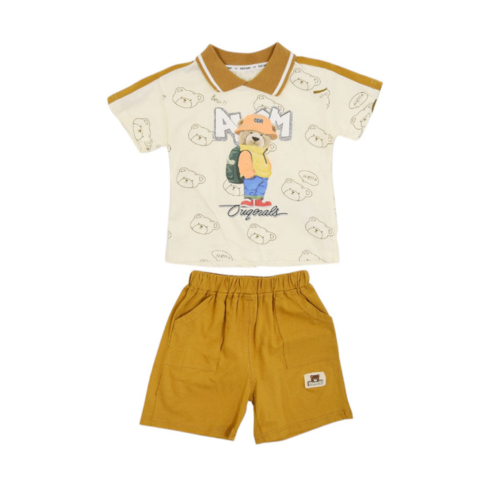 BOY S/S 2PC KNICKER SUIT MZS-25 2-3 YEAR 0105 W/G