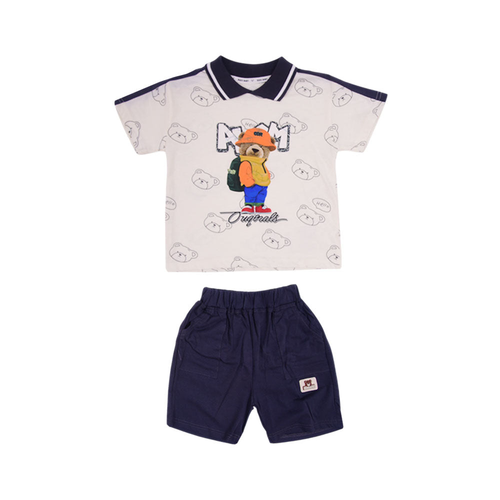 BOY S/S 2PC KNICKER SUIT MZS-25 3-4 YEAR 0105 W/G