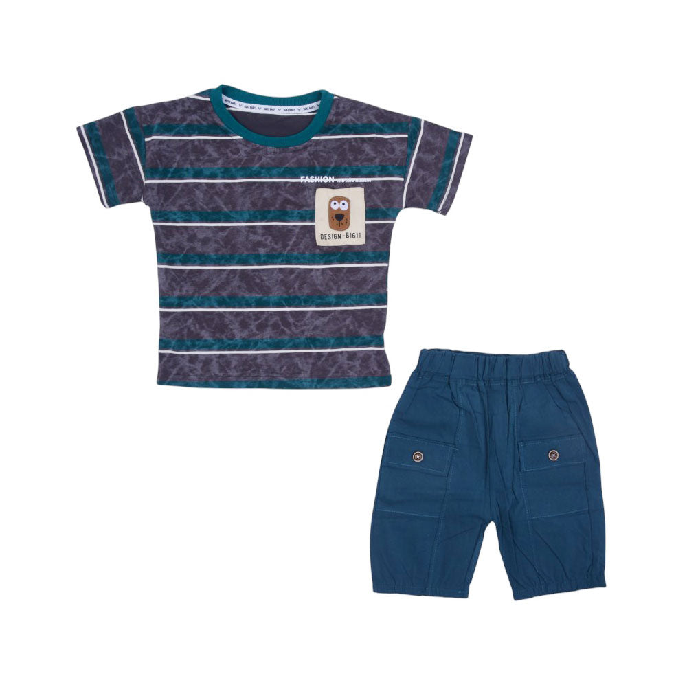 BOY S/S 2PC KNICKER SUIT MZS-25 3-4 YEAR 0108 W/G