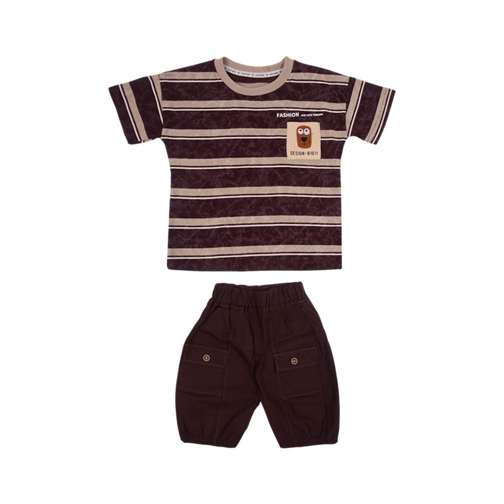 BOY S/S 2PC KNICKER SUIT MZS-25 4-5 YEAR 0108 W/G