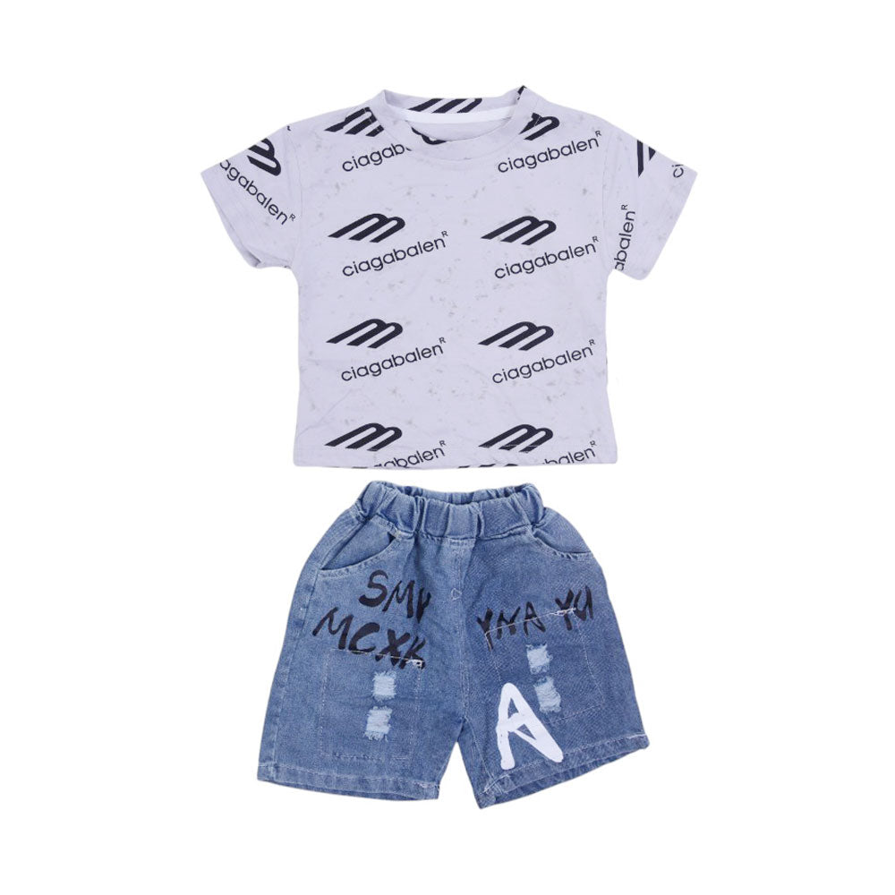 BOY S/S 2PC KNICKER SUIT MZS-25 18-24M 01010 W/G