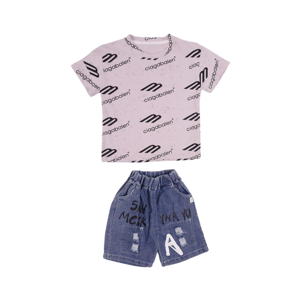 BOY S/S 2PC KNICKER SUIT MZS-25 3-4 YEAR 01010 W/G
