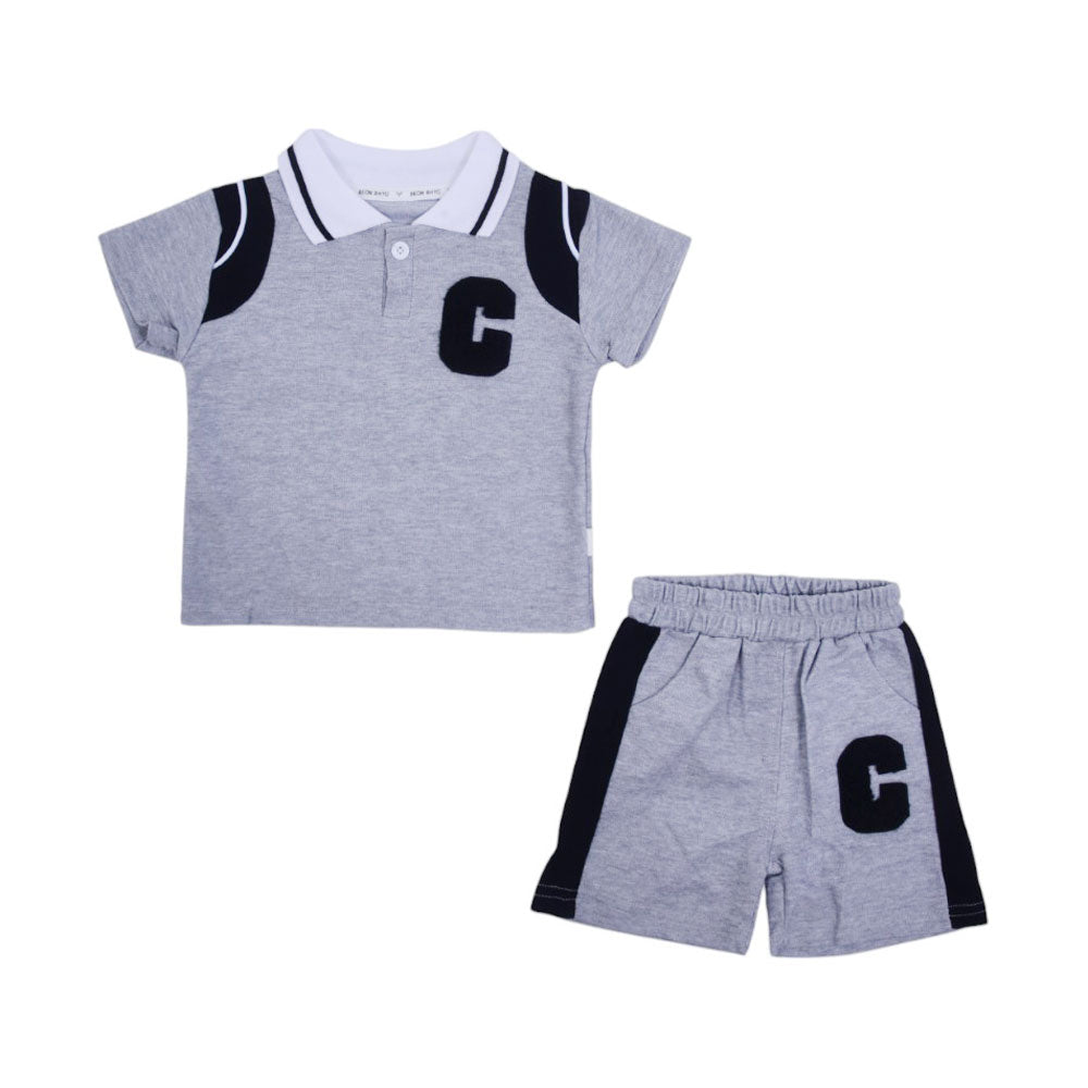 BOY S/S 2PC KNICKER SUIT MZS-25 9-12M 01011 W/G