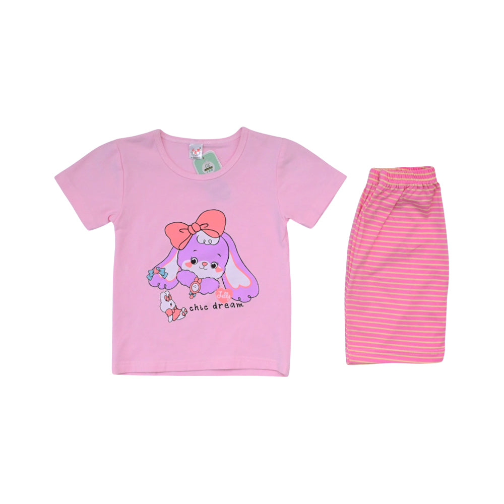 GIRLS S/S 2PC KNICKER SUIT MZS-25 2-3 YEAR S-00015 W/G
