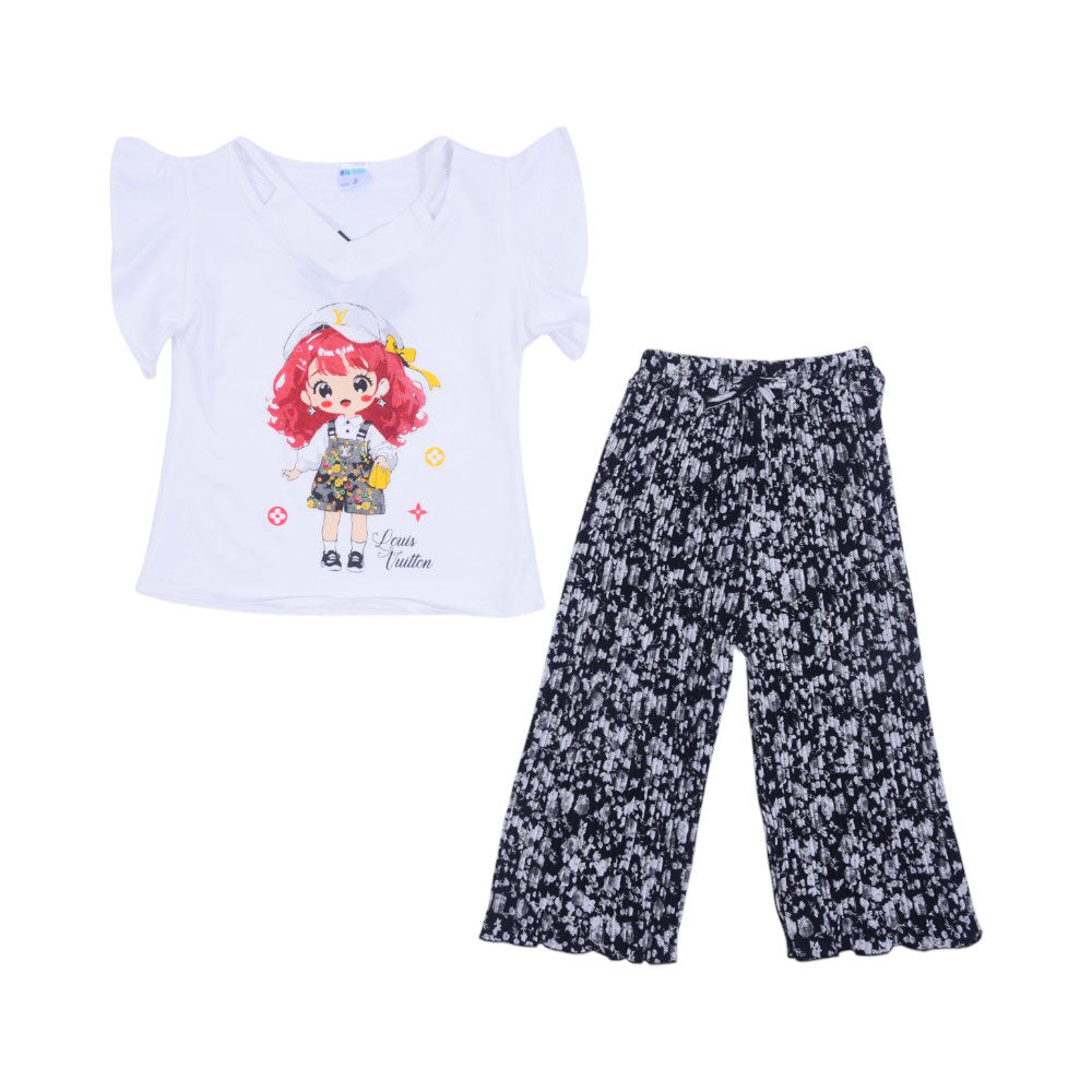 GIRLS S/S 2PC BLOUSE TROUSER SUIT MZS-25 4-5 YEAR 500