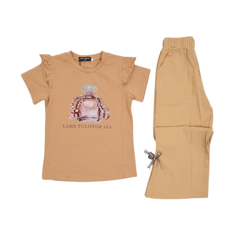 GIRLS S/S 2PC BLOUSE SUIT MZS-25 6-7 YEAR NO11