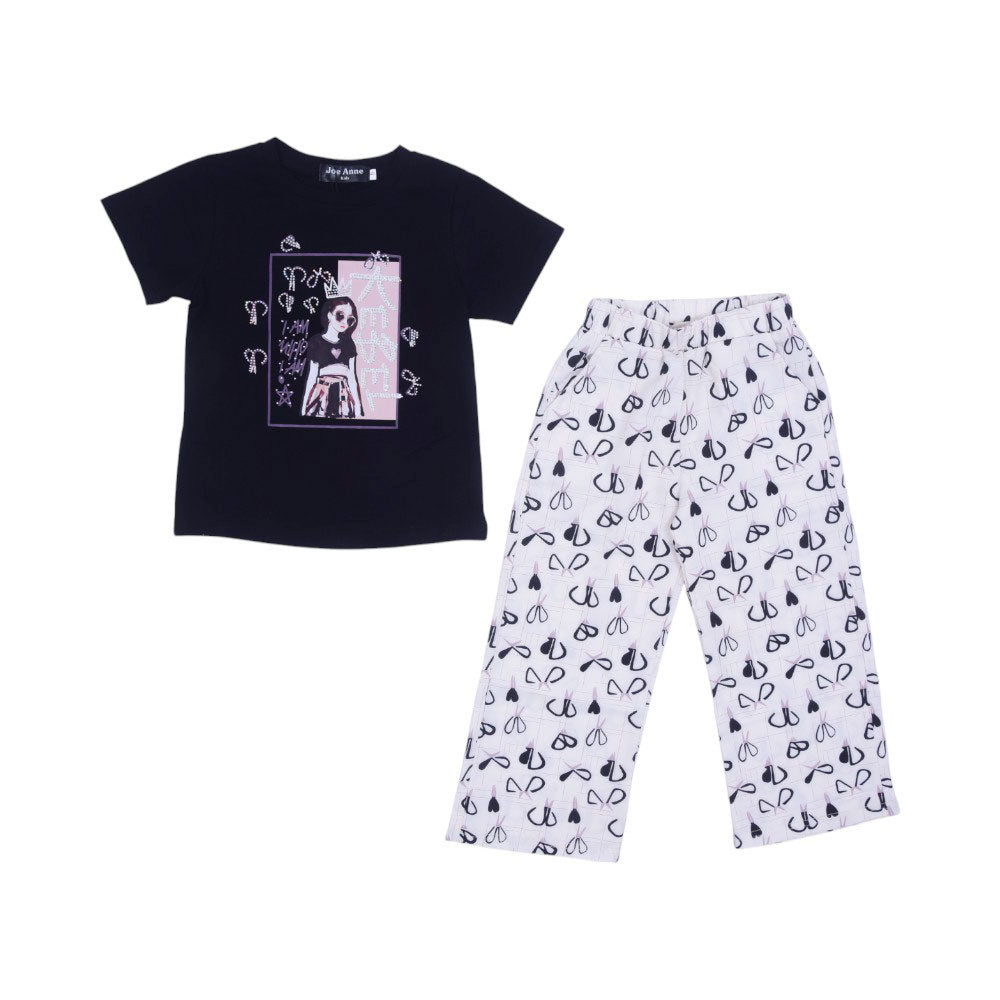 GIRLS S/S 2PC BLOUSE SUIT MZS-25 4-5 YEAR NO14