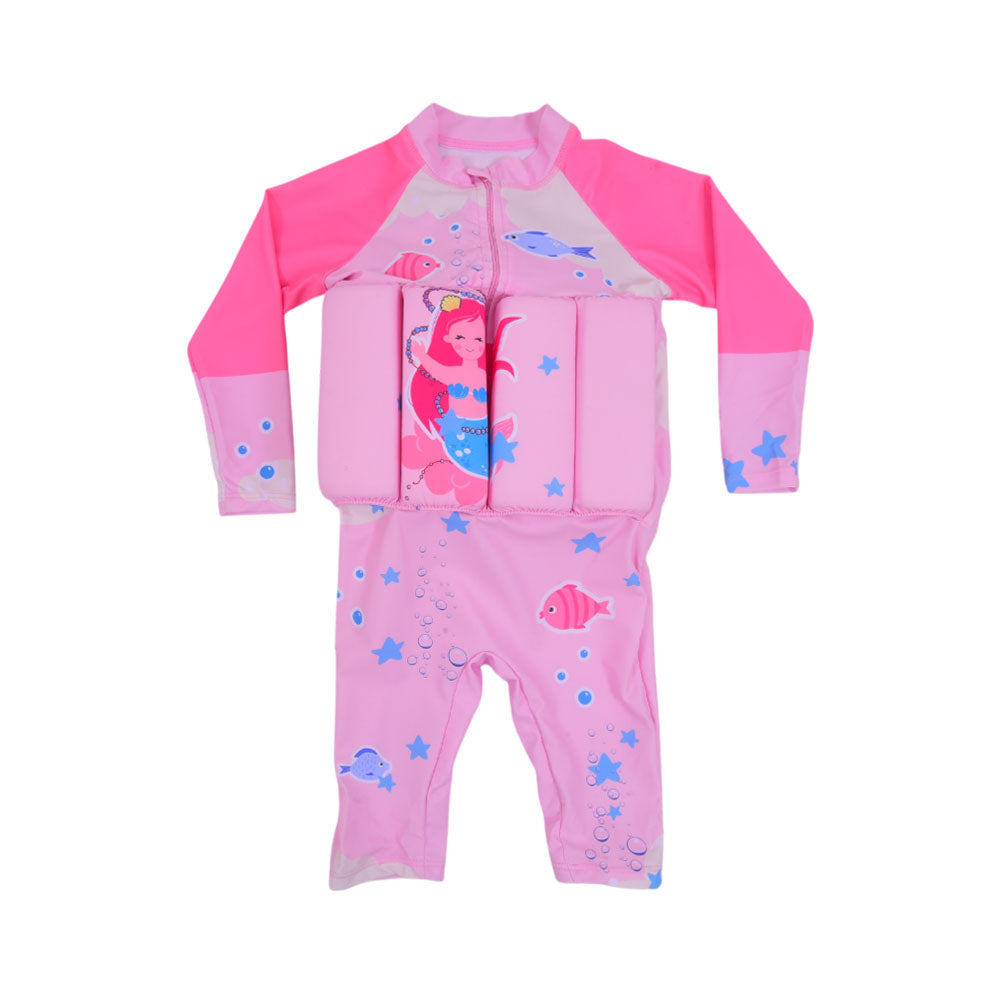 GIRLS L/S 2PC SWIMMING COSTUME W-PADDING IR-25 4-5 YEAR 2805