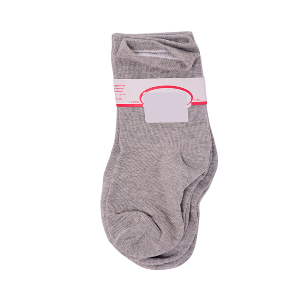 BABY 3PAIR SOCKS PLAIN GREY NICE&EASY MZS-25 2-5 YEAR 2326