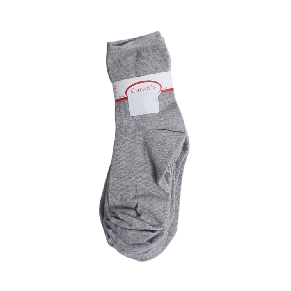 BABY 5PAIR SOCKS PLAIN GREY NICE&EASY MZS-25 6-10 YEAR 2730