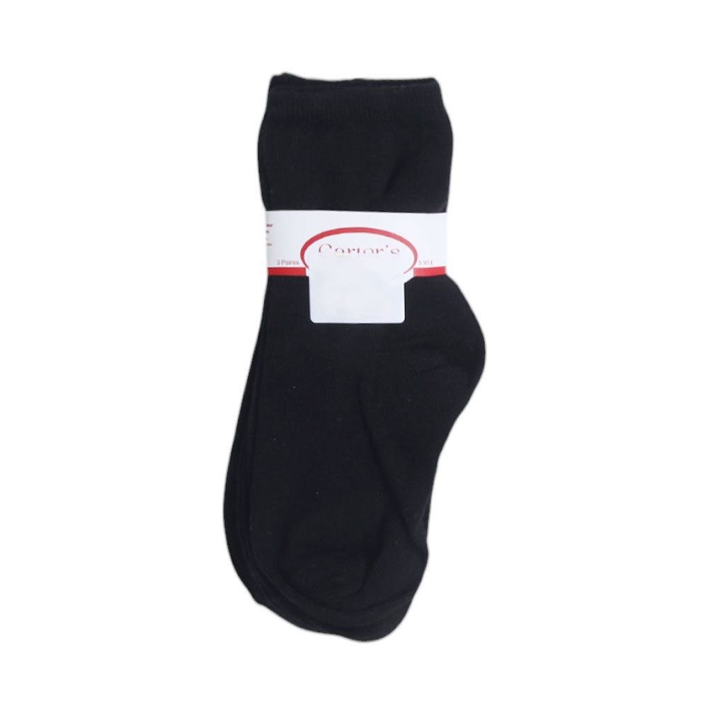 BABY 3PAIR SOCKS PLAIN BLACK NICE&EASY MZS-25 2-5 YEAR 2326