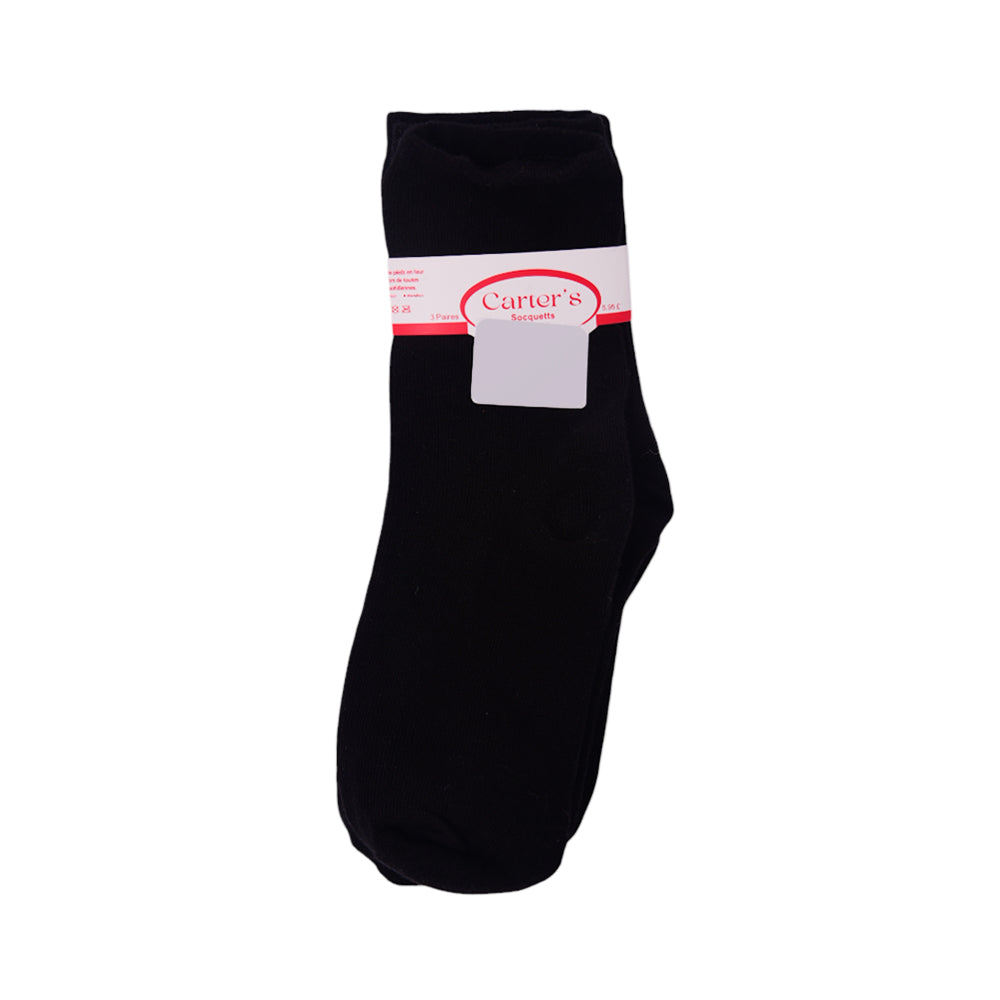 BABY 3PAIR SOCKS PLAIN BLACK NICE&EASY MZS-25 11-14 YEAR 313