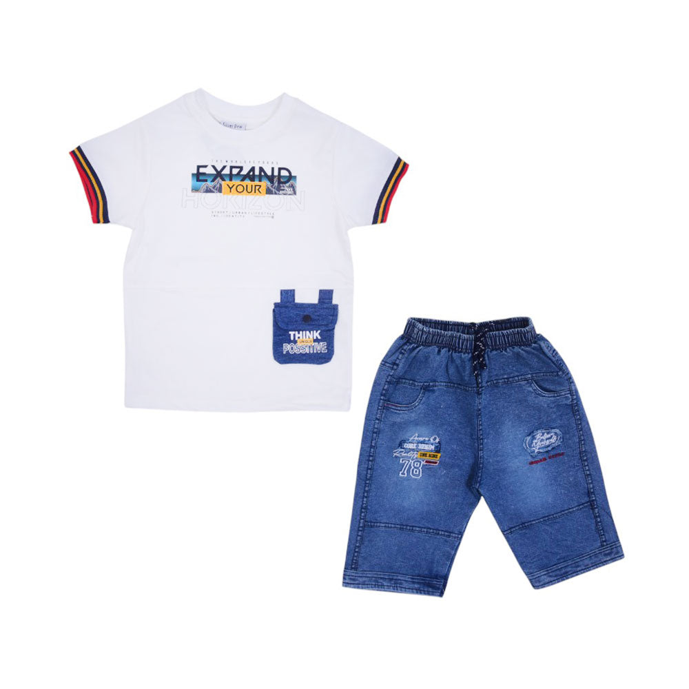 BOY S/S 2PC KNICKER SUIT Y/T MZS-25 2-3 YEAR 5020