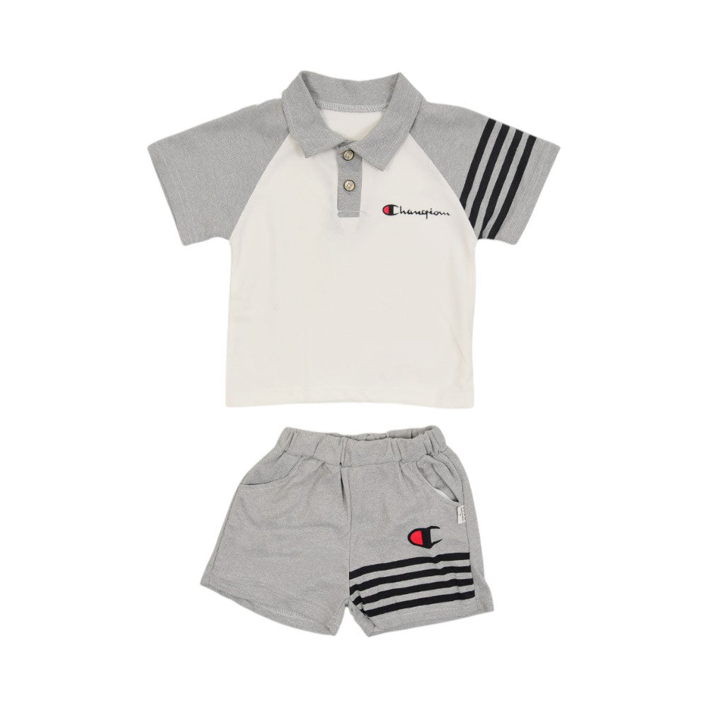 BOY S/S 2PC KNICKER SUIT MZS-25 6-9M 88902 AL/B