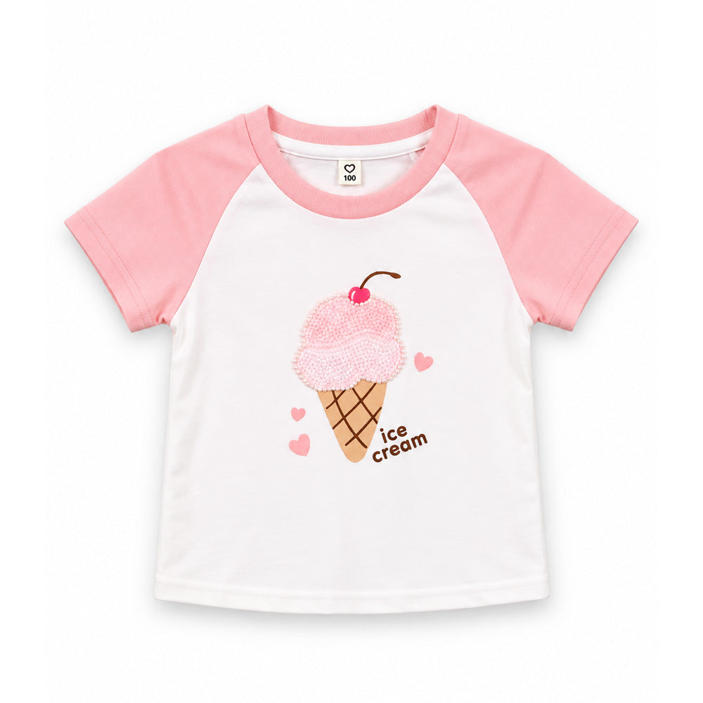 GIRLS S/S PRINTED BLOUSE MZS-25 18-24M 5048 IM/G
