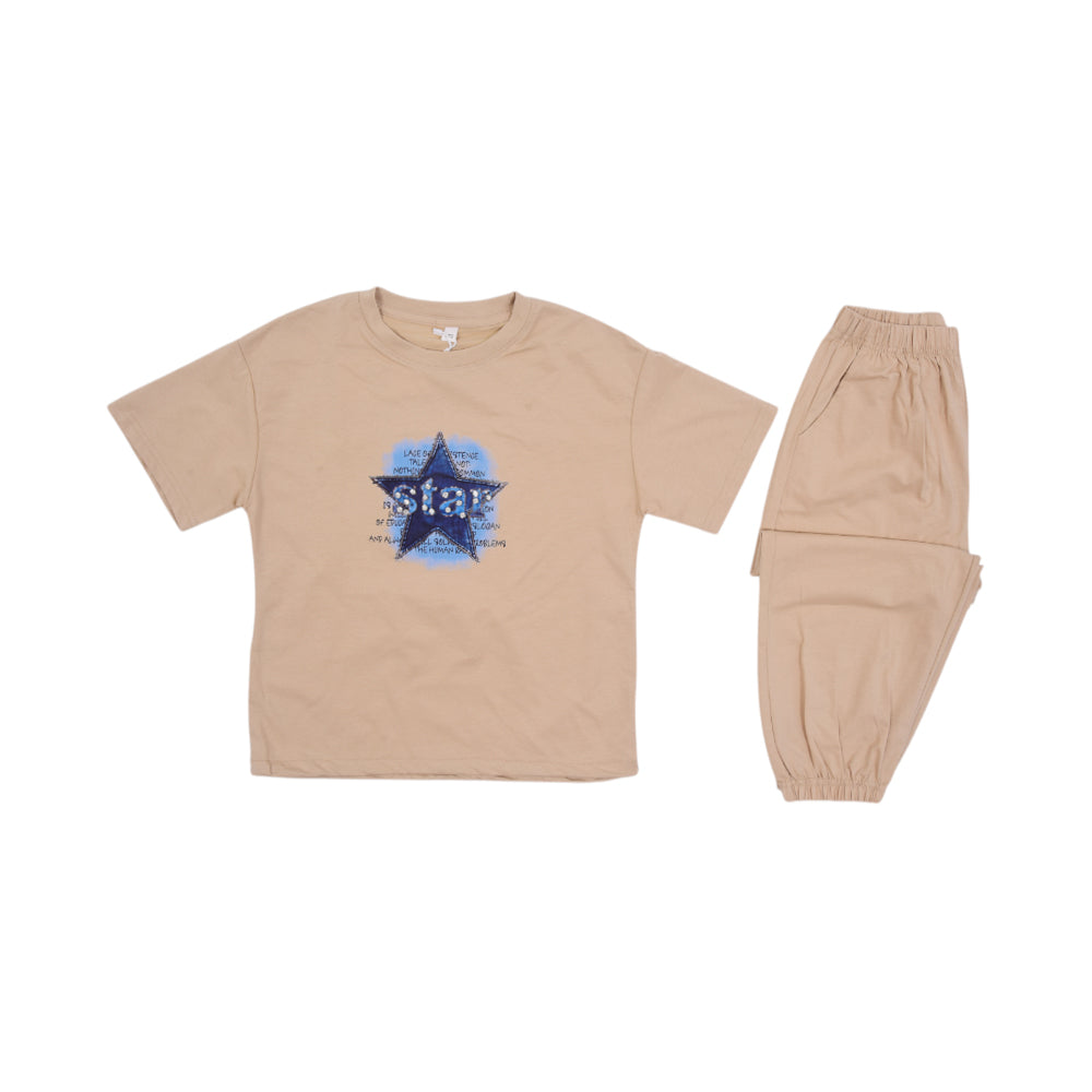 GIRLS S/S 2PC BLOUSE TROUSER SUIT MZS-25 7-8 YEAR 5354+5355