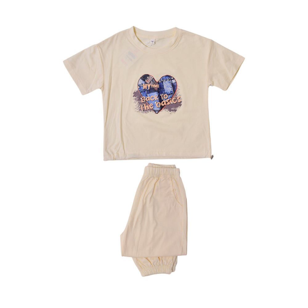 GIRLS S/S 2PC BLOUSE TROUSER SUIT MZS-25 4-5 YEAR 5314 IM/G