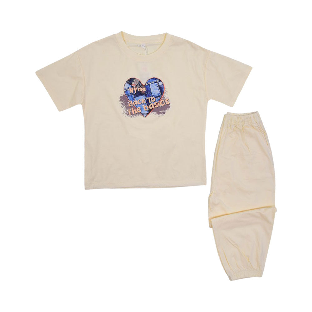 GIRLS S/S 2PC BLOUSE TROUSER  SUIT MZS-25 7-8 YEAR 5314 IM/G