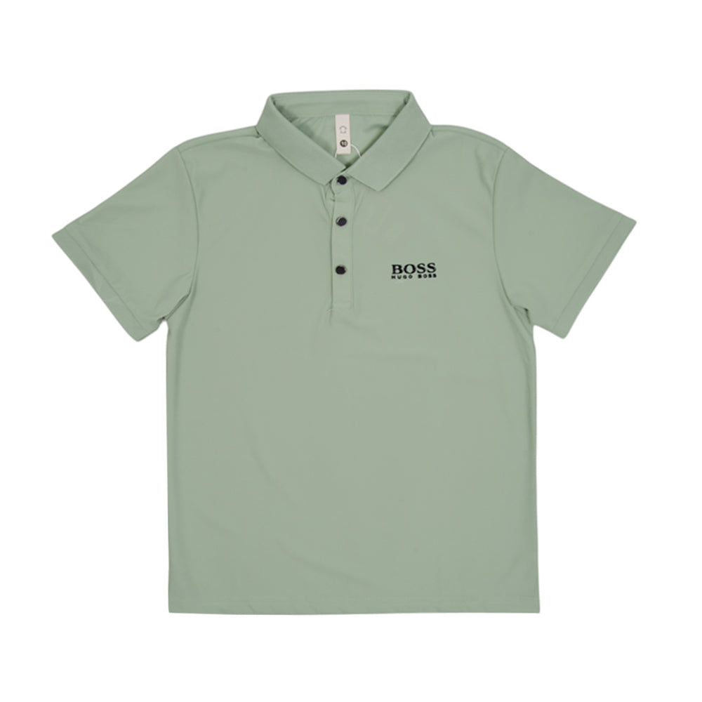 BOY S/S POLO T-SHIRT BRANDED GREEN MZS-25 6-7 YEAR 7057 M/G