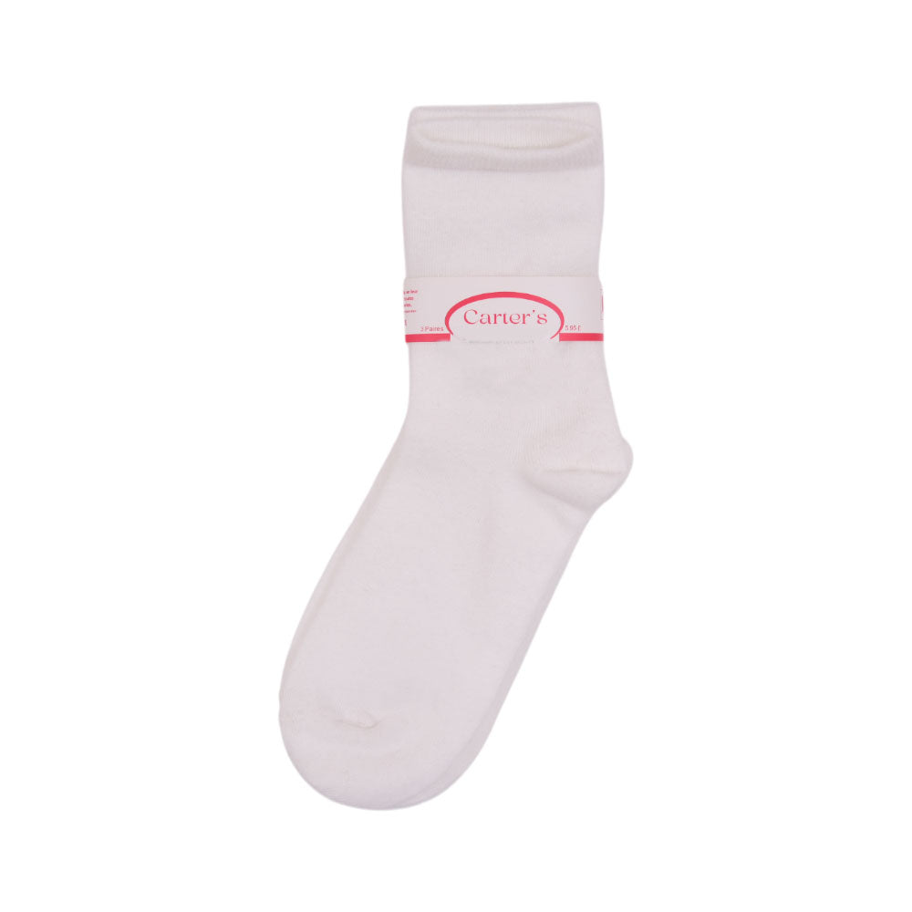 BABY 3PAIR SOCKS PLAIN WHITE NICE&EASY MZS-25 6-10 YEAR 2730