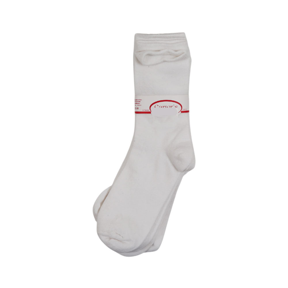 BABY 5PAIR SOCKS PLAIN WHITE NICE&EASY MZS-25 6-10 YEAR 2730