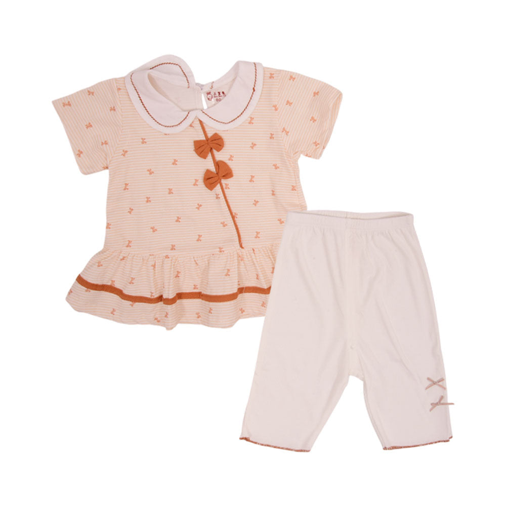 GIRLS S/S 2PC KNICKER SUIT AHS-25 6-9M 500 Y.T
