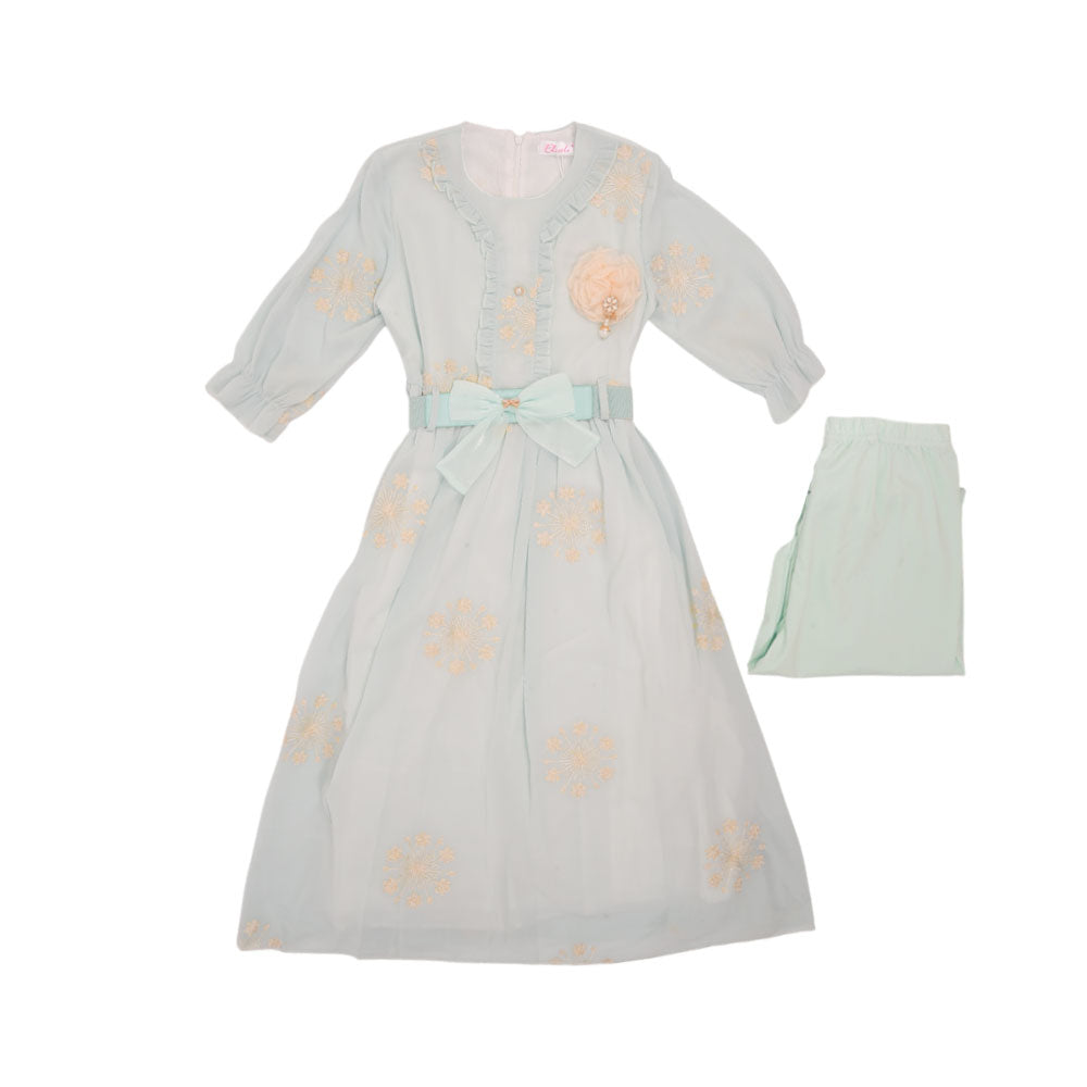 GIRLS L/S 2PC PRINTED FROCK NZS-25 12-13 YEAR 020