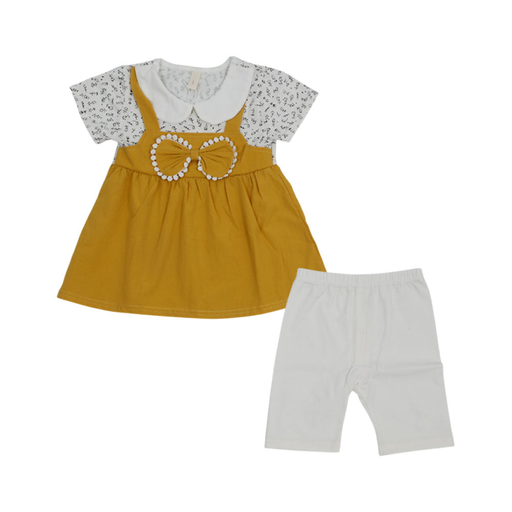 GIRLS S/S 2PC FROCK NZS-25 6-9 M 037