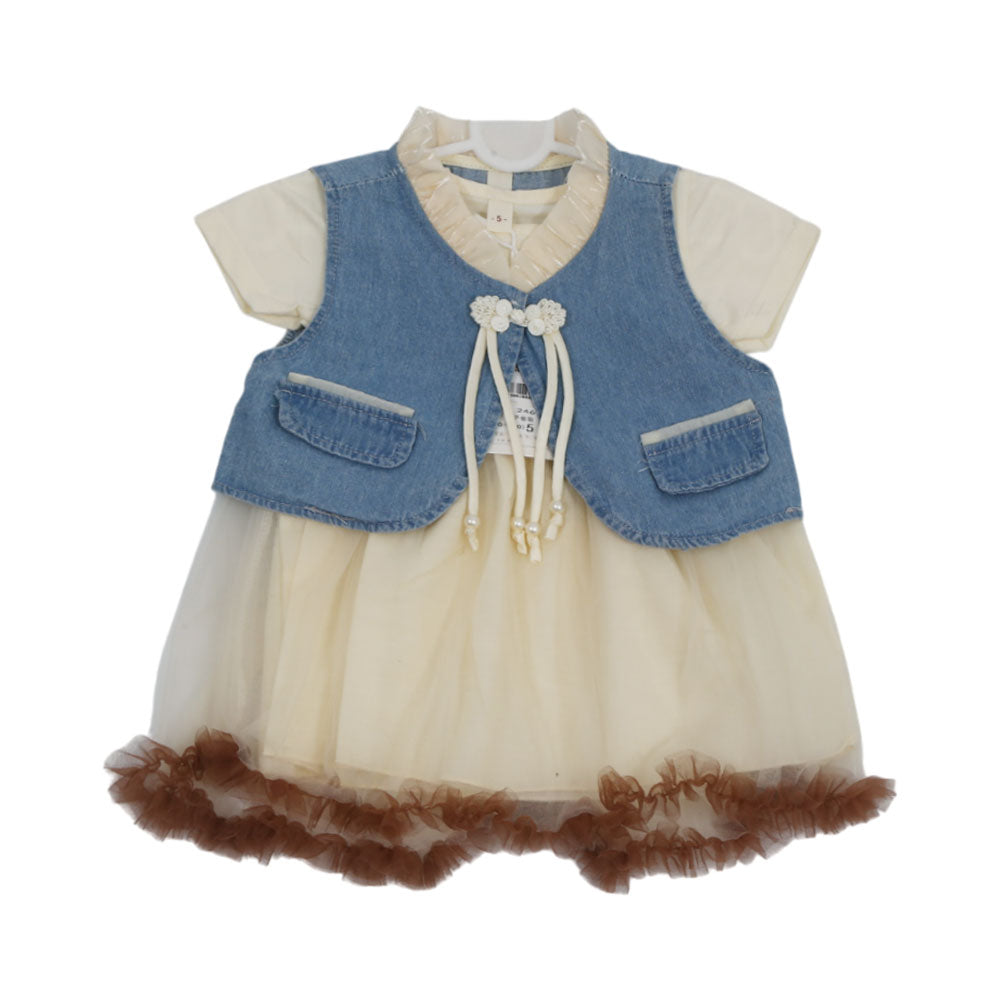 GIRLS S/S 2PC FANCY FROCK NZS-25 9-12 M 104