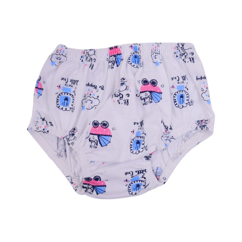 BABY BLENDED PANTY WHITE PRINTED S NZS-25 6-12M 582 L.J