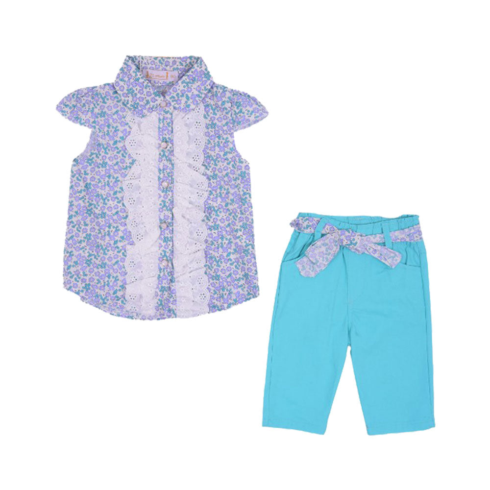 GIRLS CAP/SLV 2PC KNICKER SUIT NZS-25 9-12M 32168 A.G