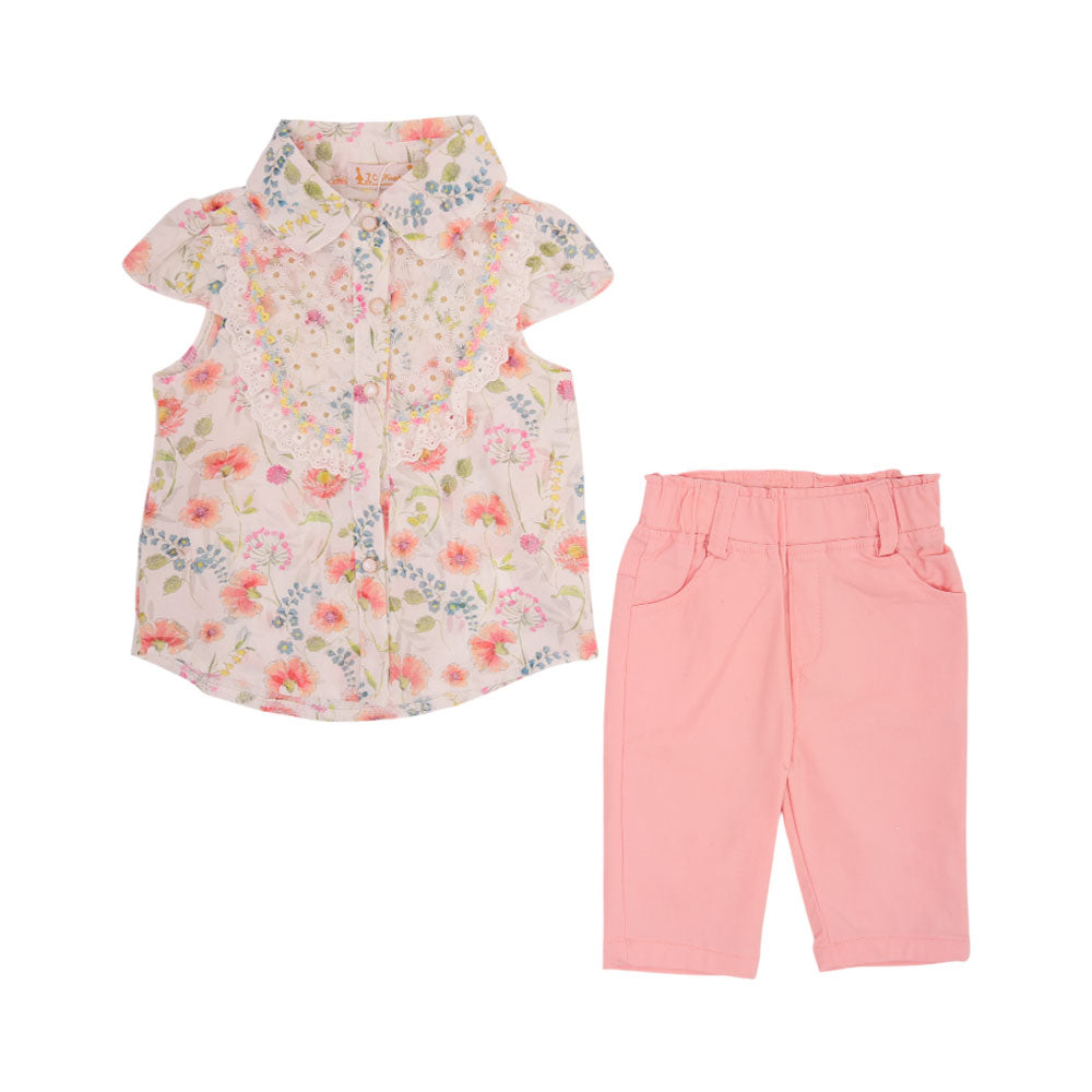 GIRLS CAP/SLV 2PC KNICKER SUIT NZS-25 6-9M 32165 A.G