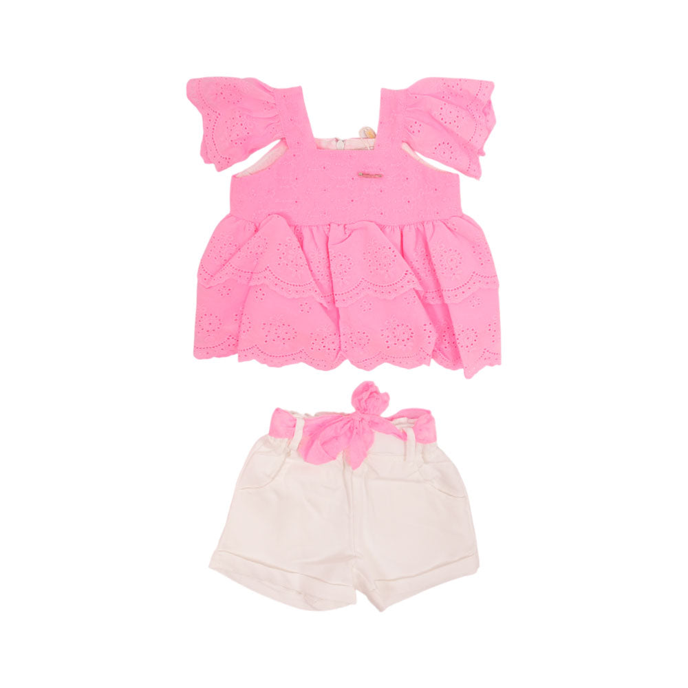 GIRLS CAP/SLV 2PC KNICKER SUIT NZS-25 3-6M 12002 A.G