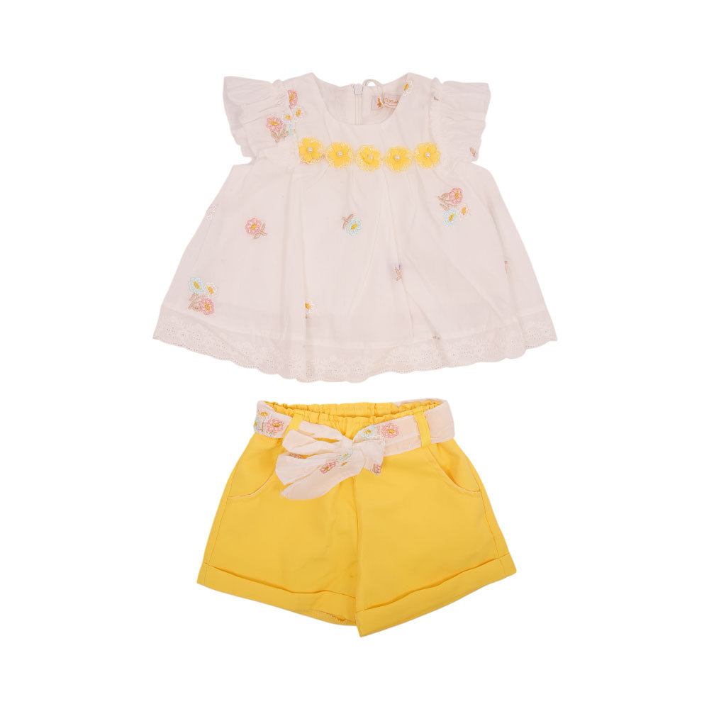 GIRLS CAP/SLV 2PC KNICKER SUIT NZS-25 3-6M 12006 A.G