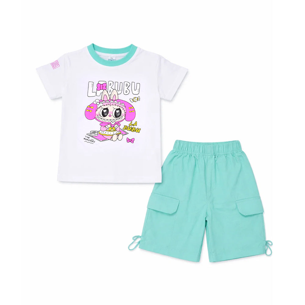 GIRLS S/S 2PC KNICKER SUIT LABUBU KIDS NZS-25 12-18M D-7 A.G