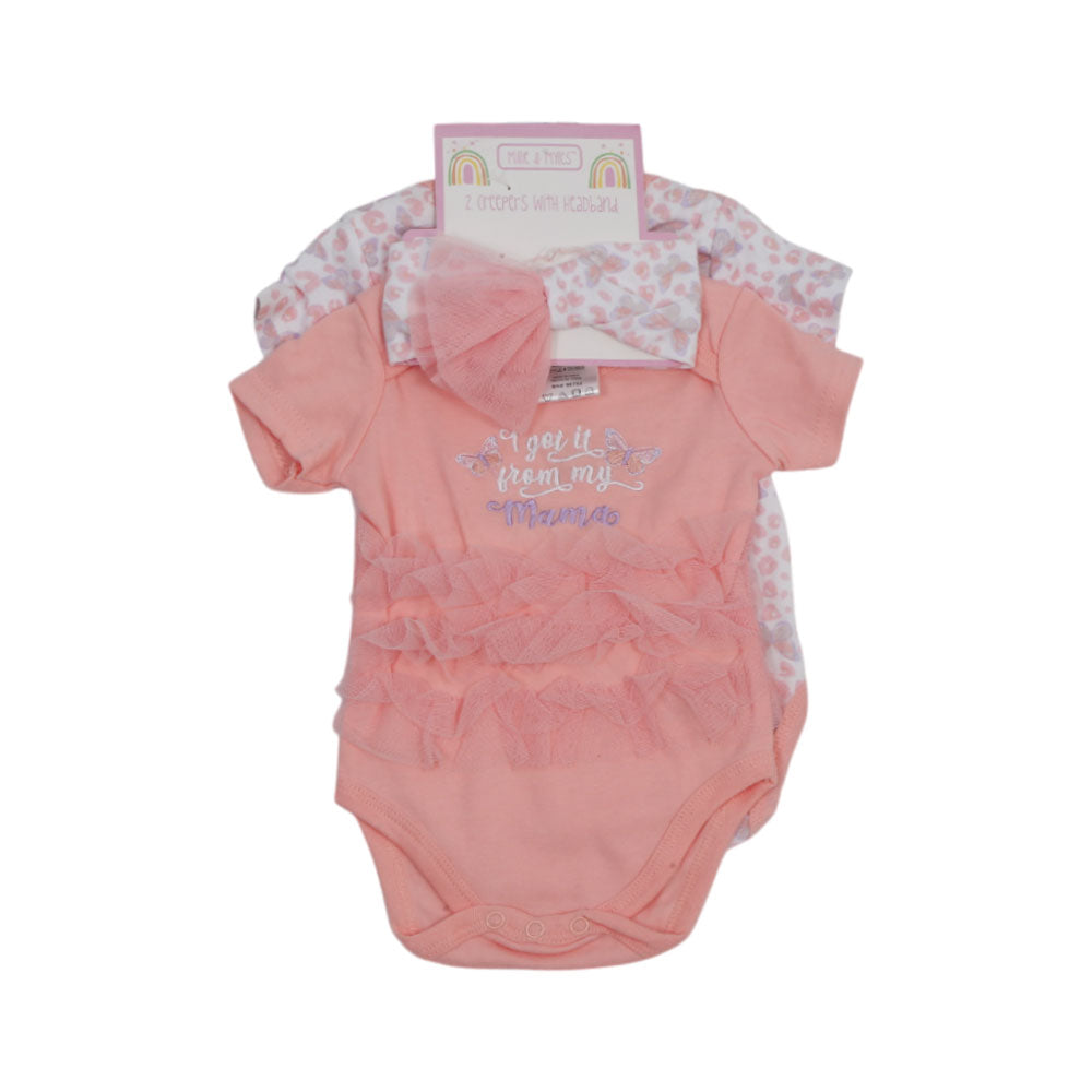 GIRLS S/S 3PC BODY SUIT IRS-25 3-6M 003