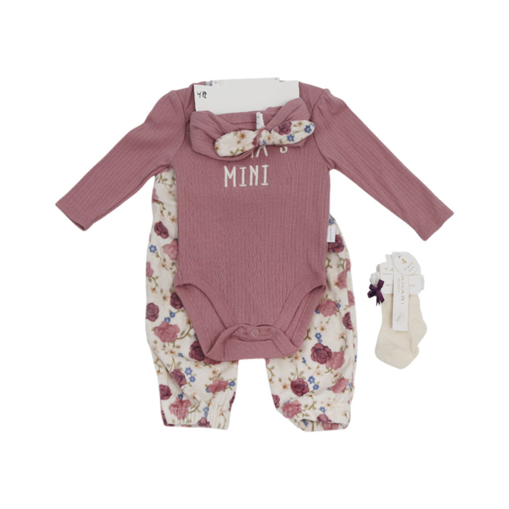 GIRLS L/S 4PC PAJAMA SUIT IRS-25 3-6M 009