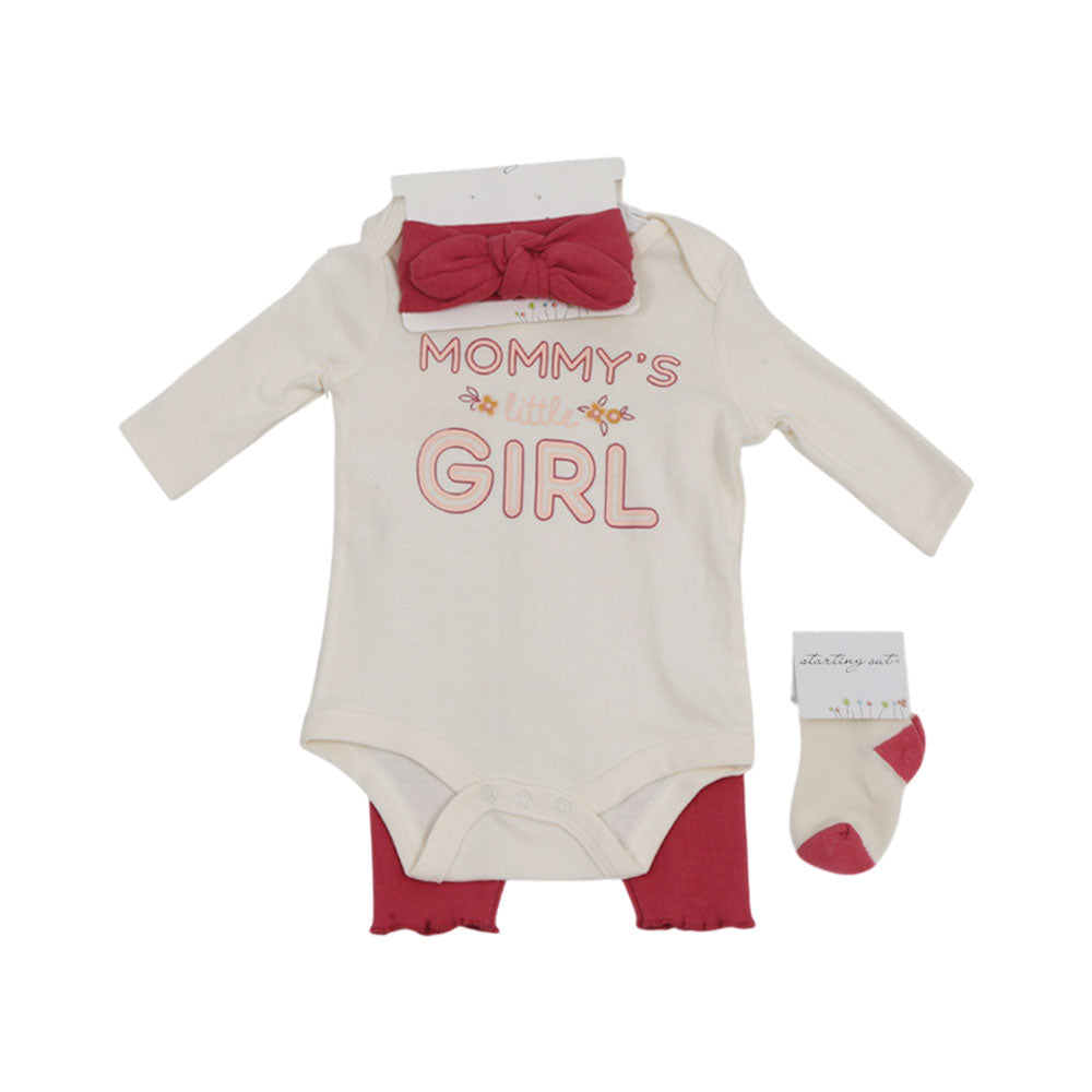 GIRLS L/S 4PC PAJAMA SUIT IRS-25 0-3M 010