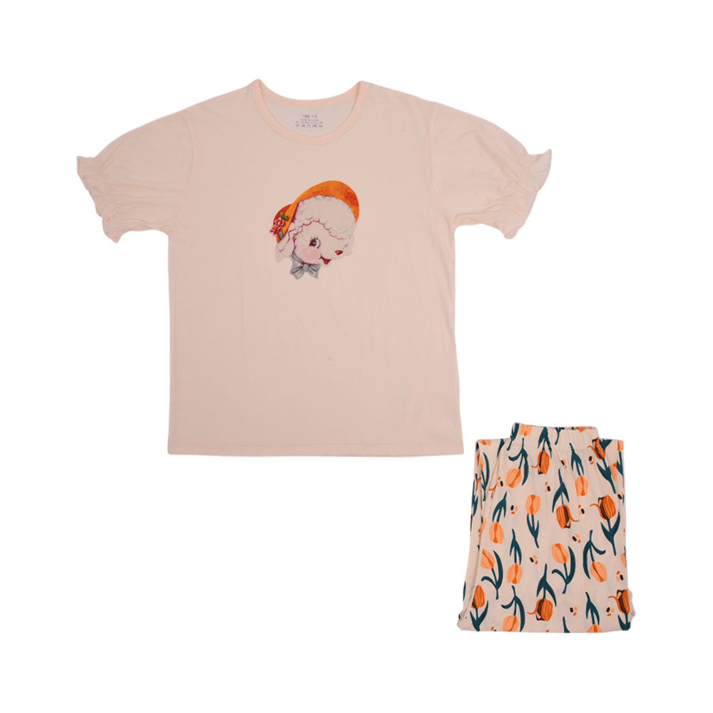 GIRLS S/S 2PC SLEEPING SUIT IRS-25 8-9 YEAR CC-5