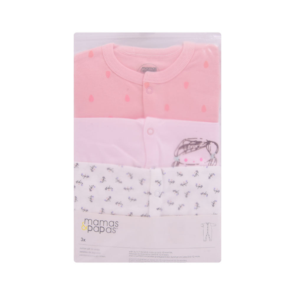 GIRLS L/S 3PC SLEEP SUIT MAMAS & PAPAS IRS-25 18-24M SS-6